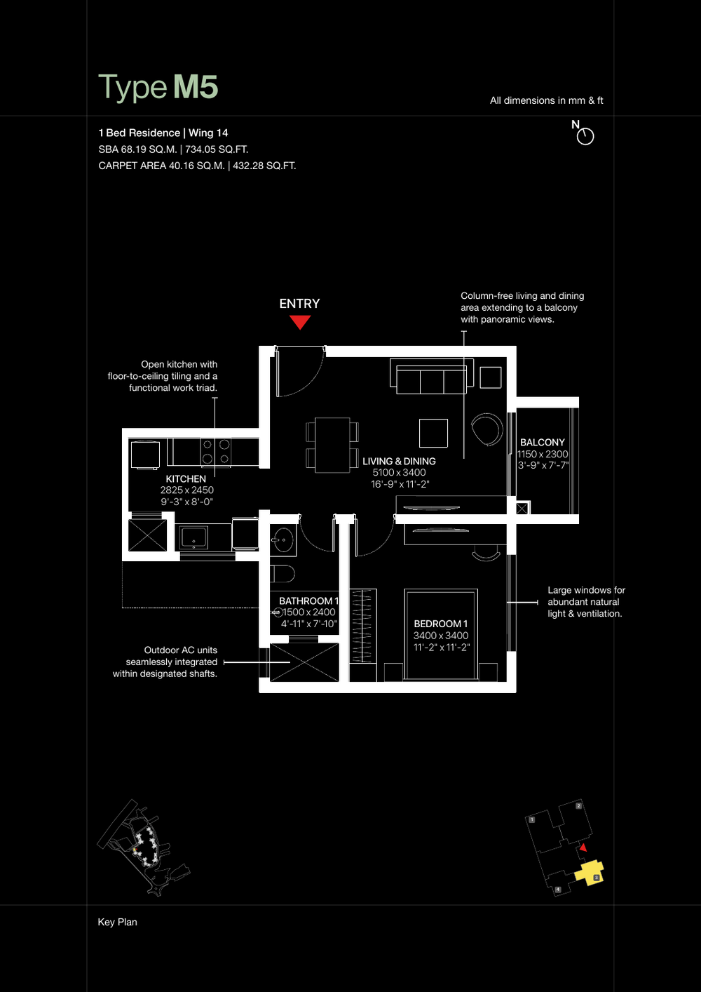 1 BHK floor plan